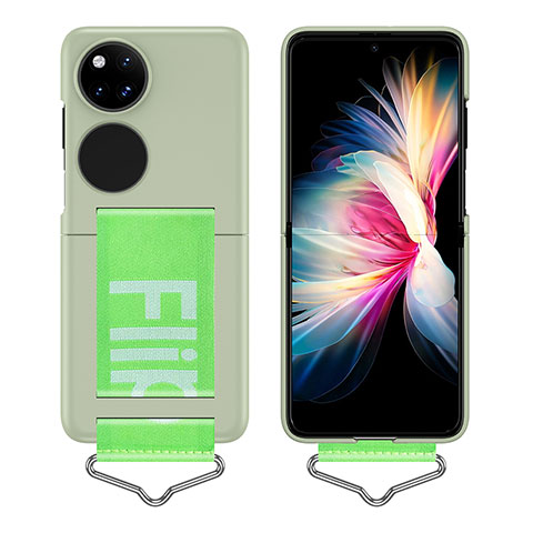 Coque Plastique Mat Protection Integrale 360 Degres Avant et Arriere Etui Housse Z01L pour Huawei P50 Pocket Vert