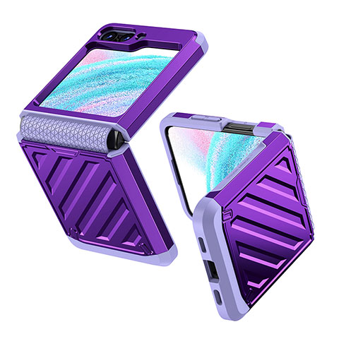 Coque Plastique Mat Protection Integrale 360 Degres Avant et Arriere Etui Housse Z01L pour Samsung Galaxy Z Flip5 5G Violet