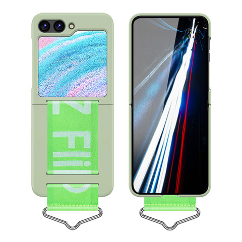 Coque Plastique Mat Protection Integrale 360 Degres Avant et Arriere Etui Housse Z02L pour Samsung Galaxy Z Flip5 5G Pastel Vert