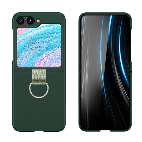 Coque Plastique Mat Protection Integrale 360 Degres Avant et Arriere Etui Housse Z03L pour Samsung Galaxy Z Flip5 5G Vert