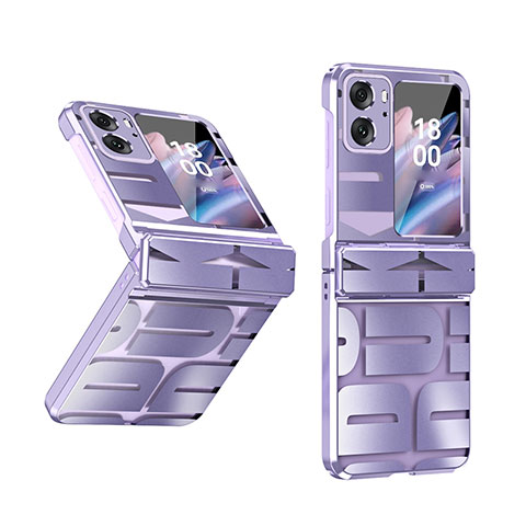 Coque Plastique Mat Protection Integrale 360 Degres Avant et Arriere Etui Housse ZL1 pour Oppo Find N2 Flip 5G Violet