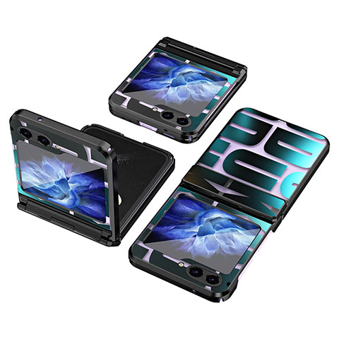 Coque Plastique Mat Protection Integrale 360 Degres Avant et Arriere Etui Housse ZL1 pour Samsung Galaxy Z Flip5 5G Noir