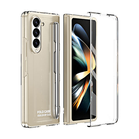 Coque Plastique Mat Protection Integrale 360 Degres Avant et Arriere Etui Housse ZL1 pour Samsung Galaxy Z Fold5 5G Clair