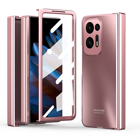 Coque Plastique Mat Protection Integrale 360 Degres Avant et Arriere Etui Housse ZL2 pour Oppo Find N2 5G Or Rose