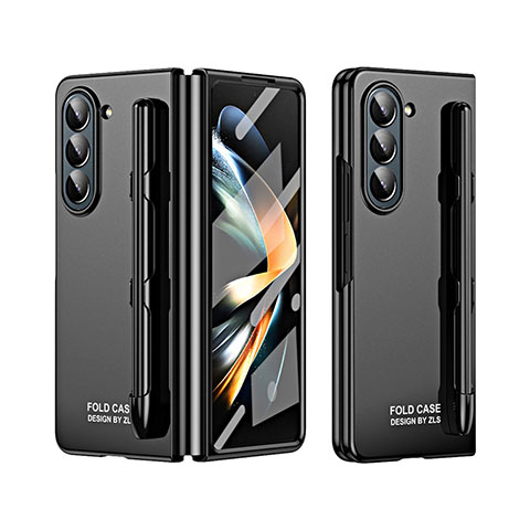 Coque Plastique Mat Protection Integrale 360 Degres Avant et Arriere Etui Housse ZL2 pour Samsung Galaxy Z Fold5 5G Noir