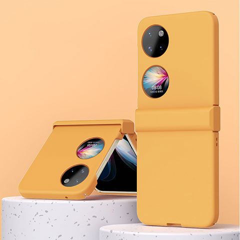 Coque Plastique Mat Protection Integrale 360 Degres Avant et Arriere Etui Housse ZL3 pour Huawei P50 Pocket Orange