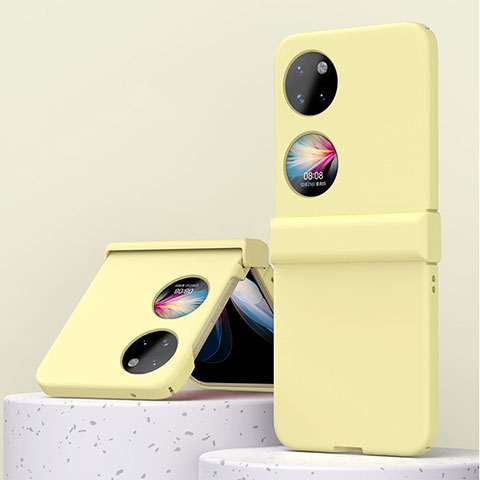 Coque Plastique Mat Protection Integrale 360 Degres Avant et Arriere Etui Housse ZL3 pour Huawei Pocket S Jaune