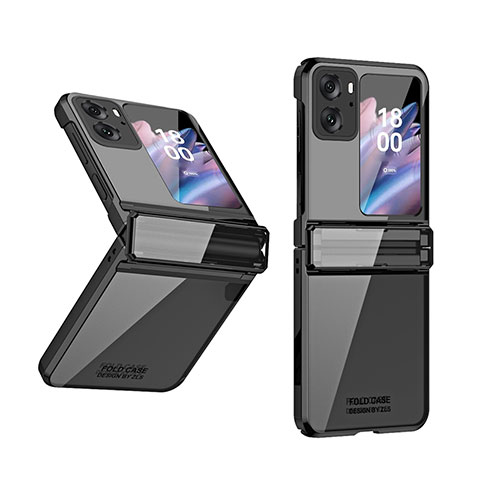 Coque Plastique Mat Protection Integrale 360 Degres Avant et Arriere Etui Housse ZL3 pour Oppo Find N2 Flip 5G Noir