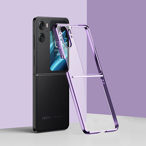 Coque Plastique Mat Protection Integrale 360 Degres Avant et Arriere Etui Housse ZL3 pour Oppo Find N2 Flip 5G Violet