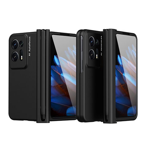 Coque Plastique Mat Protection Integrale 360 Degres Avant et Arriere Etui Housse ZL4 pour Oppo Find N2 5G Noir