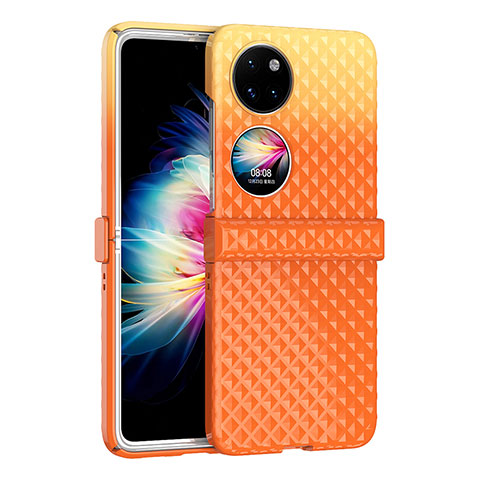 Coque Plastique Mat Protection Integrale 360 Degres Avant et Arriere Etui Housse ZL5 pour Huawei P60 Pocket Orange