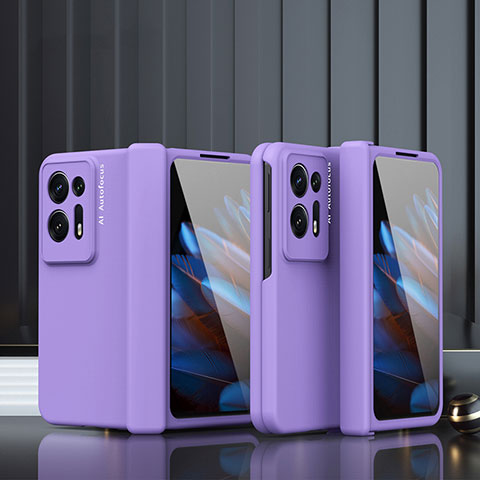 Coque Plastique Mat Protection Integrale 360 Degres Avant et Arriere Etui Housse ZL5 pour Oppo Find N2 5G Violet