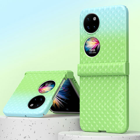 Coque Plastique Mat Protection Integrale 360 Degres Avant et Arriere Etui Housse ZL6 pour Huawei P60 Pocket Vert