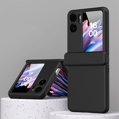 Coque Plastique Mat Protection Integrale 360 Degres Avant et Arriere Etui Housse ZL6 pour Oppo Find N2 Flip 5G Noir