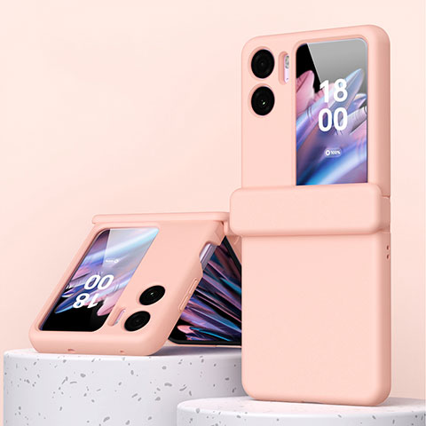 Coque Plastique Mat Protection Integrale 360 Degres Avant et Arriere Etui Housse ZL6 pour Oppo Find N2 Flip 5G Or Rose