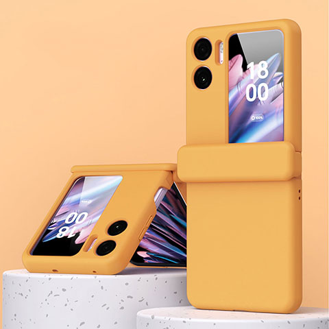 Coque Plastique Mat Protection Integrale 360 Degres Avant et Arriere Etui Housse ZL6 pour Oppo Find N2 Flip 5G Orange