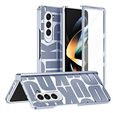 Coque Plastique Mat Protection Integrale 360 Degres Avant et Arriere Etui Housse ZL7 pour Samsung Galaxy Z Fold5 5G Bleu