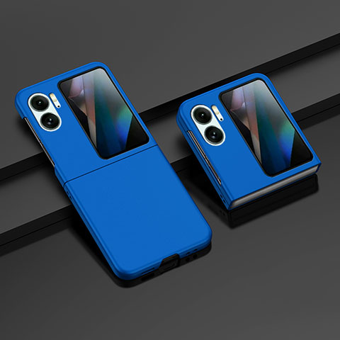 Coque Plastique Mat Protection Integrale 360 Degres Avant et Arriere Etui Housse ZL8 pour Oppo Find N2 Flip 5G Bleu