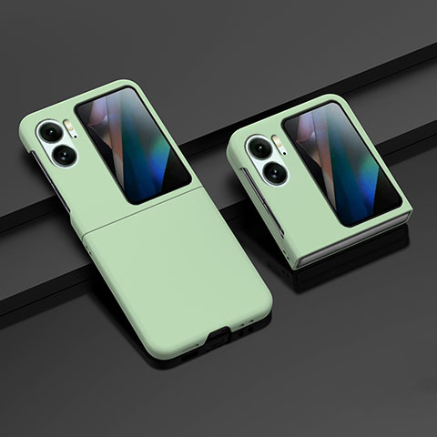 Coque Plastique Mat Protection Integrale 360 Degres Avant et Arriere Etui Housse ZL8 pour Oppo Find N2 Flip 5G Pastel Vert