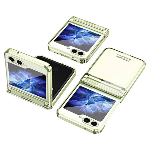 Coque Plastique Mat Protection Integrale 360 Degres Avant et Arriere Etui Housse ZL9 pour Samsung Galaxy Z Flip5 5G Vert