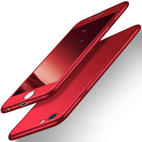 Coque Plastique Mat Protection Integrale 360 Degres Avant et Arriere pour Apple iPhone 6 Rouge