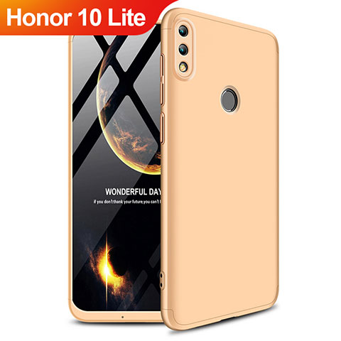 Coque Plastique Mat Protection Integrale 360 Degres Avant et Arriere pour Huawei Honor 10 Lite Or