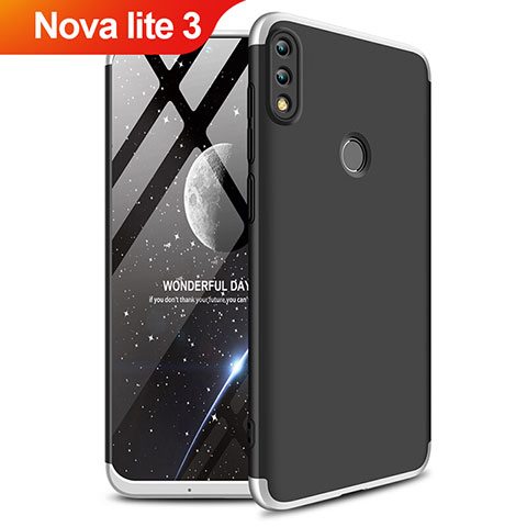 Coque Plastique Mat Protection Integrale 360 Degres Avant et Arriere Q01 pour Huawei Nova Lite 3 Argent