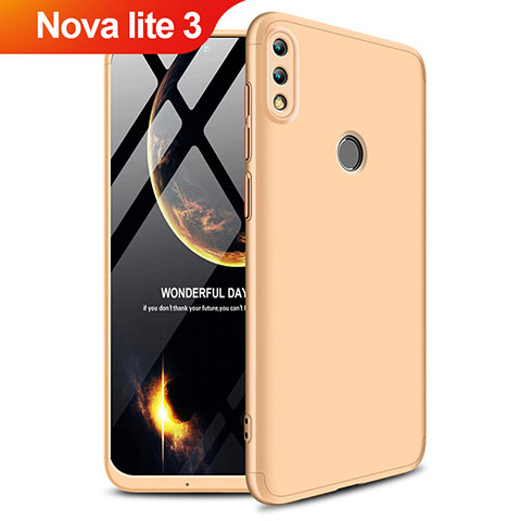 Coque Plastique Mat Protection Integrale 360 Degres Avant et Arriere Q01 pour Huawei Nova Lite 3 Or