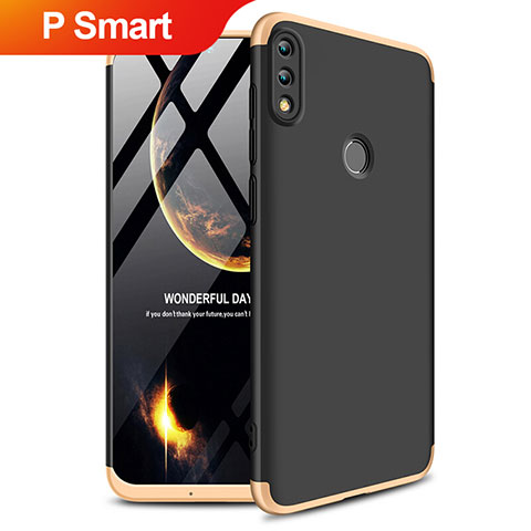 Coque Plastique Mat Protection Integrale 360 Degres Avant et Arriere Q01 pour Huawei P Smart (2019) Or et Noir