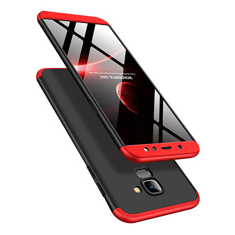 Coque Plastique Mat Protection Integrale 360 Degres Avant et Arriere Q01 pour Samsung Galaxy A6 (2018) Dual SIM Rouge et Noir