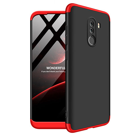 Coque Plastique Mat Protection Integrale 360 Degres Avant et Arriere Q03 pour Xiaomi Pocophone F1 Rouge et Noir