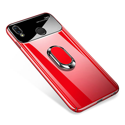 Coque Plastique Protection Integrale 360 Degres Miroir Etui Housse avec Support Bague Anneau Aimante pour Huawei Nova 3i Rouge