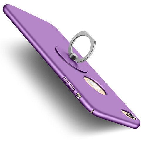 Coque Plastique Rigide avec Trou et Support Bague Anneau Mat et Support Bague Anneau pour Apple iPhone 6 Plus Violet