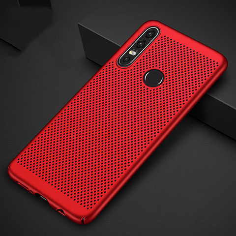 Coque Plastique Rigide Etui Housse Mailles Filet P01 pour Huawei Nova 4e Rouge