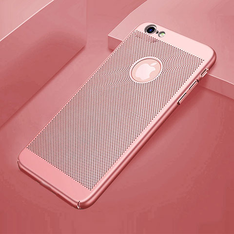 Coque Plastique Rigide Etui Housse Mailles Filet pour Apple iPhone 6 Plus Or Rose