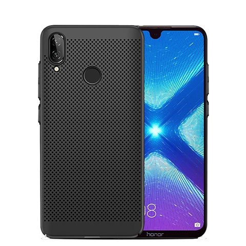 Coque Plastique Rigide Etui Housse Mailles Filet pour Huawei Honor 8X Noir