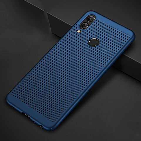 Coque Plastique Rigide Etui Housse Mailles Filet pour Huawei Honor V10 Lite Bleu