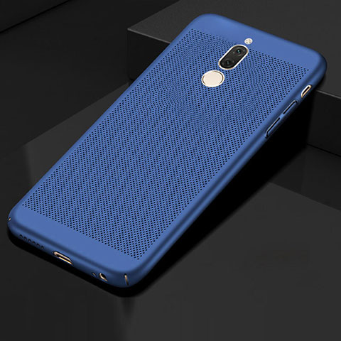 Coque Plastique Rigide Etui Housse Mailles Filet pour Huawei Nova 2i Bleu