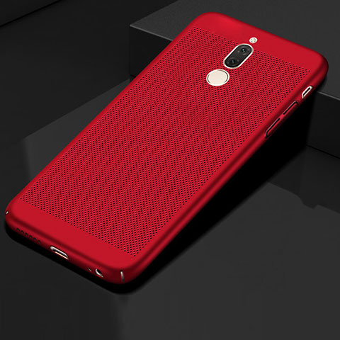 Coque Plastique Rigide Etui Housse Mailles Filet pour Huawei Nova 2i Rouge