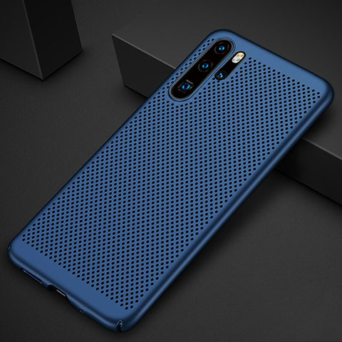 Coque Plastique Rigide Etui Housse Mailles Filet pour Huawei P30 Pro New Edition Bleu