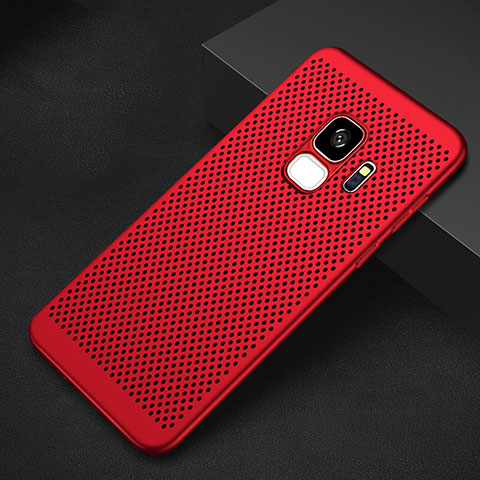 Coque Plastique Rigide Etui Housse Mailles Filet pour Samsung Galaxy S9 Rouge