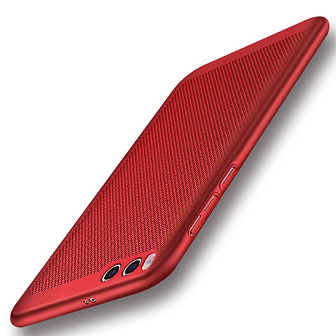 Coque Plastique Rigide Etui Housse Mailles Filet pour Xiaomi Mi 6 Rouge