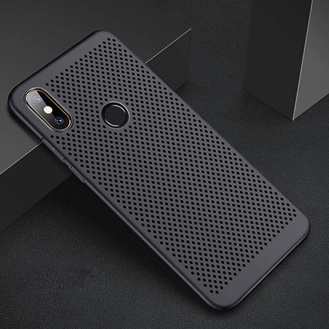 Coque Plastique Rigide Etui Housse Mailles Filet pour Xiaomi Mi 6X Noir