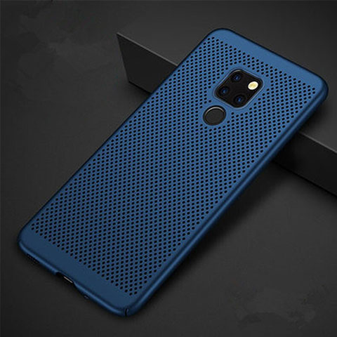 Coque Plastique Rigide Etui Housse Mailles Filet W01 pour Huawei Mate 20 X 5G Bleu