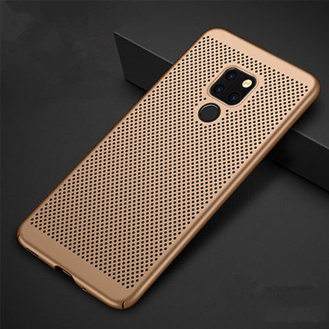 Coque Plastique Rigide Etui Housse Mailles Filet W01 pour Huawei Mate 20 X 5G Or