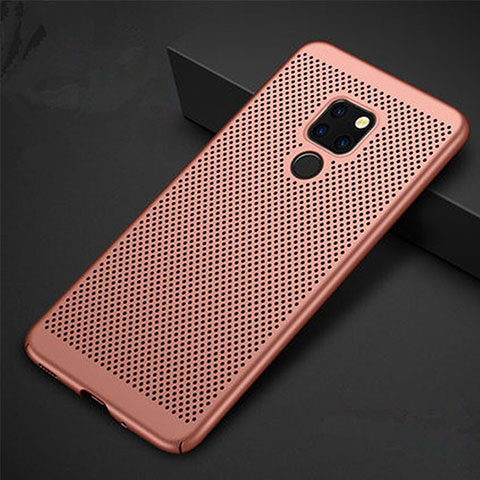 Coque Plastique Rigide Etui Housse Mailles Filet W01 pour Huawei Mate 20 X 5G Or Rose