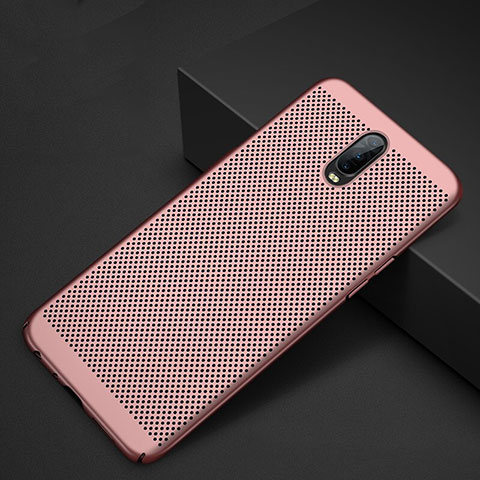 Coque Plastique Rigide Etui Housse Mailles Filet W01 pour Oppo RX17 Pro Or Rose