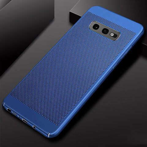 Coque Plastique Rigide Etui Housse Mailles Filet W01 pour Samsung Galaxy S10e Bleu