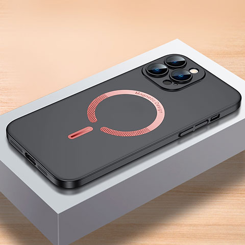 Coque Plastique Rigide Etui Housse Mat avec Mag-Safe Magnetic Magnetique QC1 pour Apple iPhone 13 Pro Max Noir