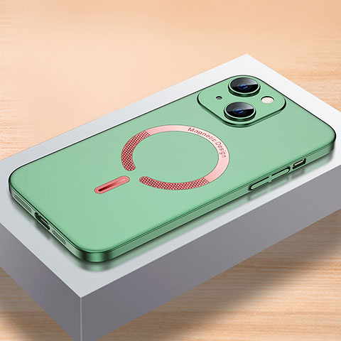 Coque Plastique Rigide Etui Housse Mat avec Mag-Safe Magnetic Magnetique QC1 pour Apple iPhone 15 Vert